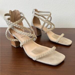 JOIE Felina tan braided strappy heels size 8